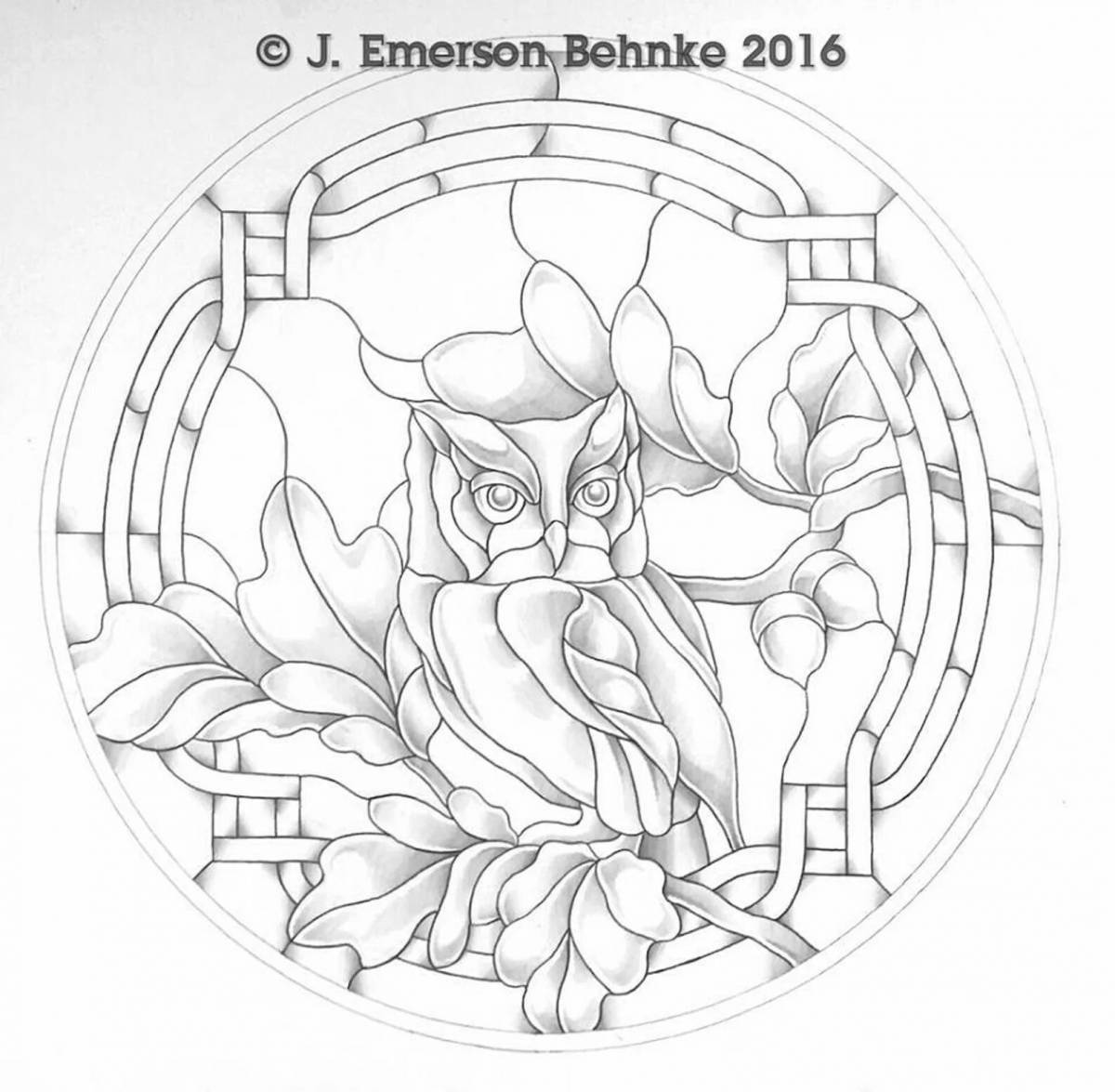 Intricate stained glass coloring book