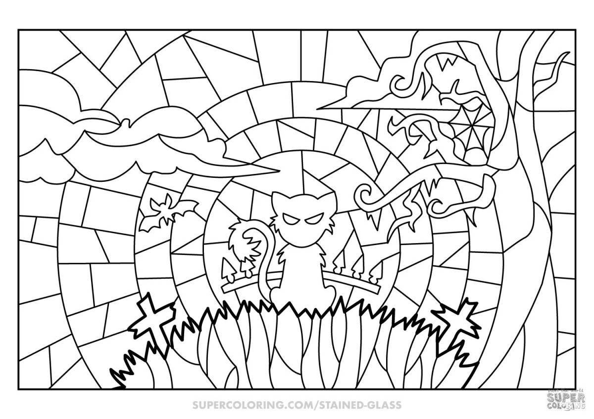 Coloring page fascinating stained glass