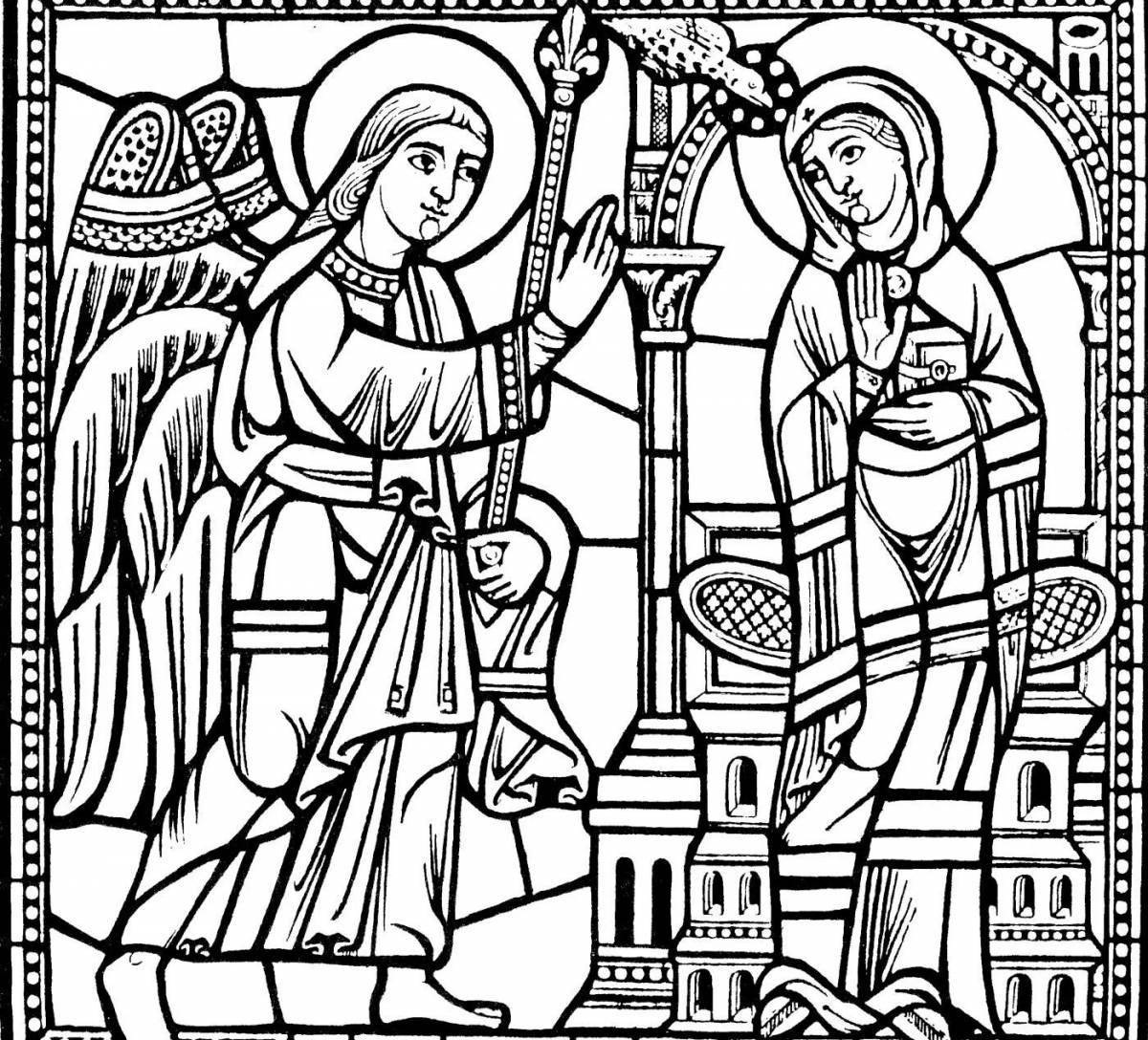 Coloring page magnanimous stained glass windows