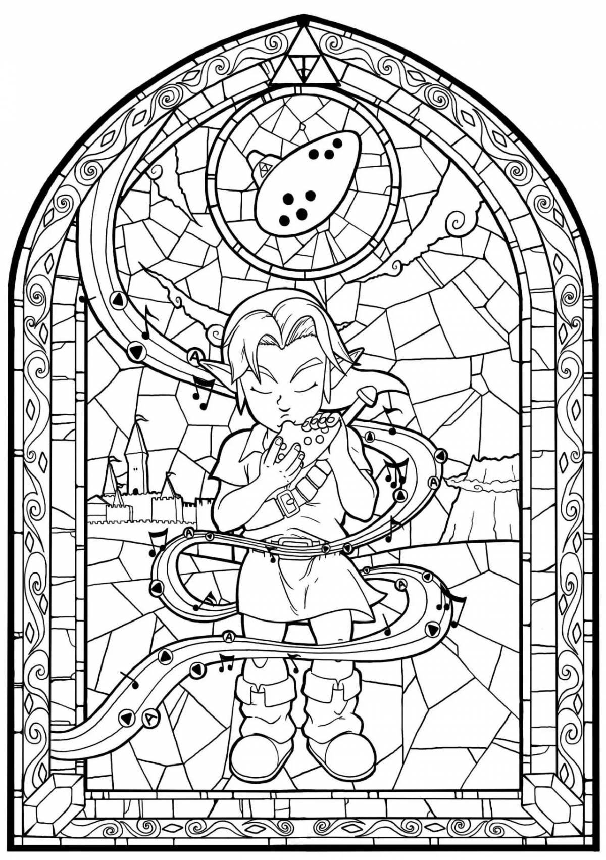 Great stained glass coloring page