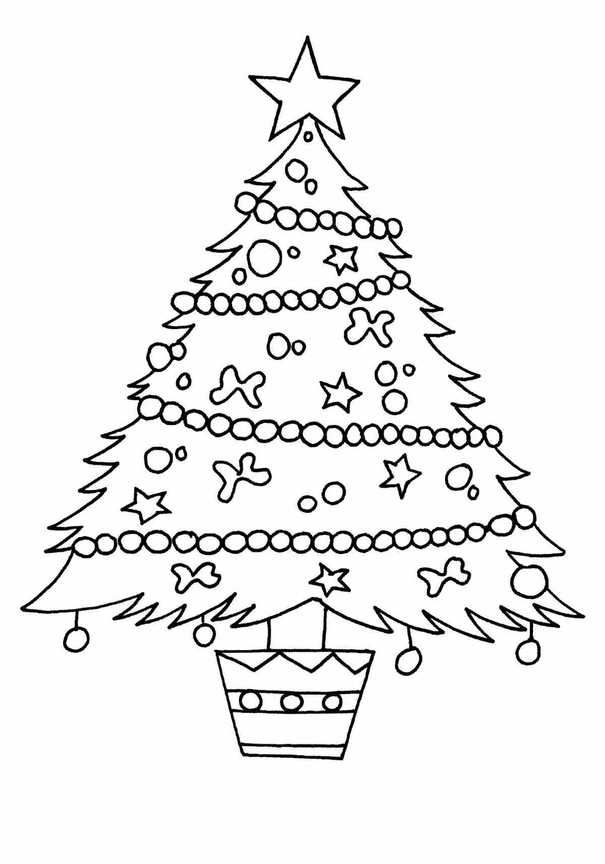 Ornate Christmas tree coloring book