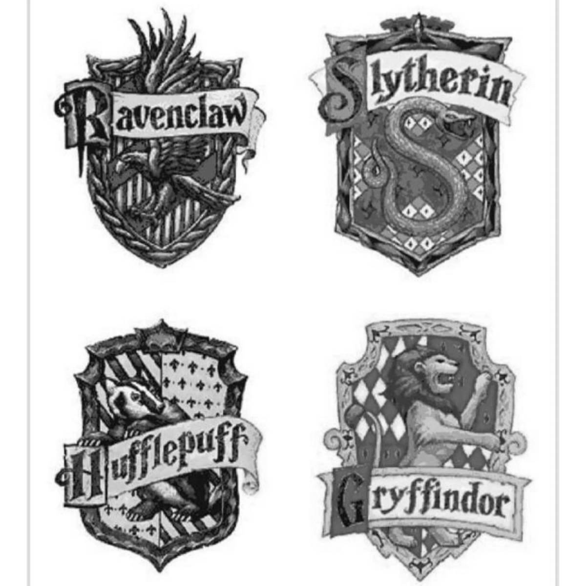 Intricate ravenclaw coat of arms coloring book