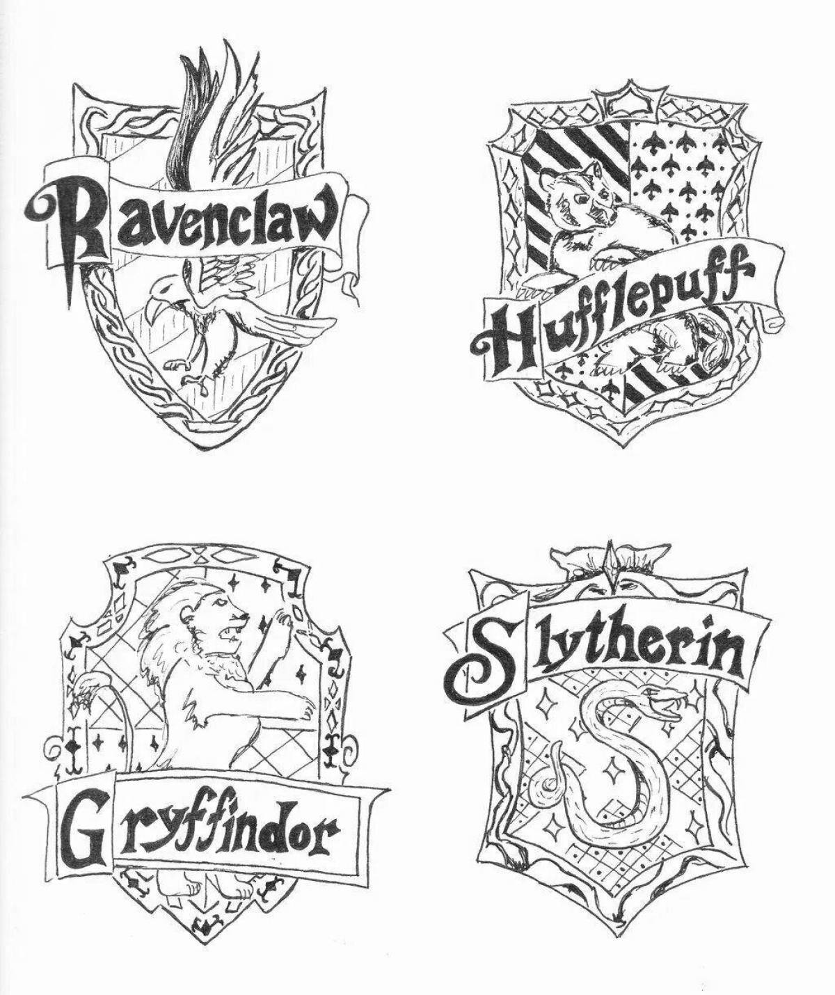Ravenclaw coat of arms generous coloring page