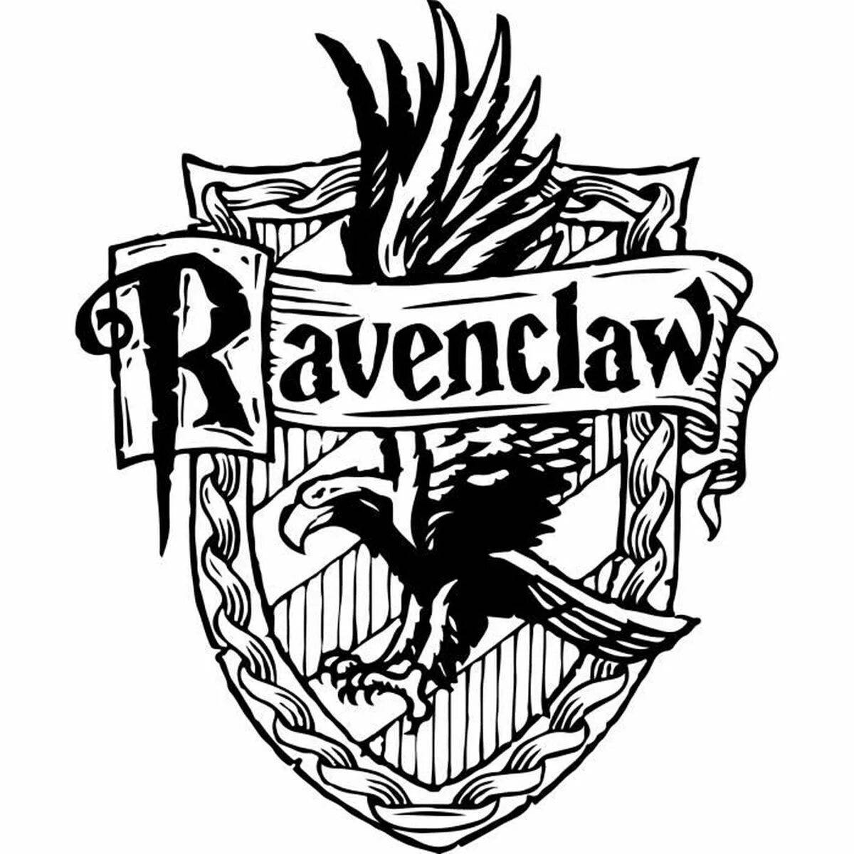 Ravenclaw coat of arms brightly colored coloring page