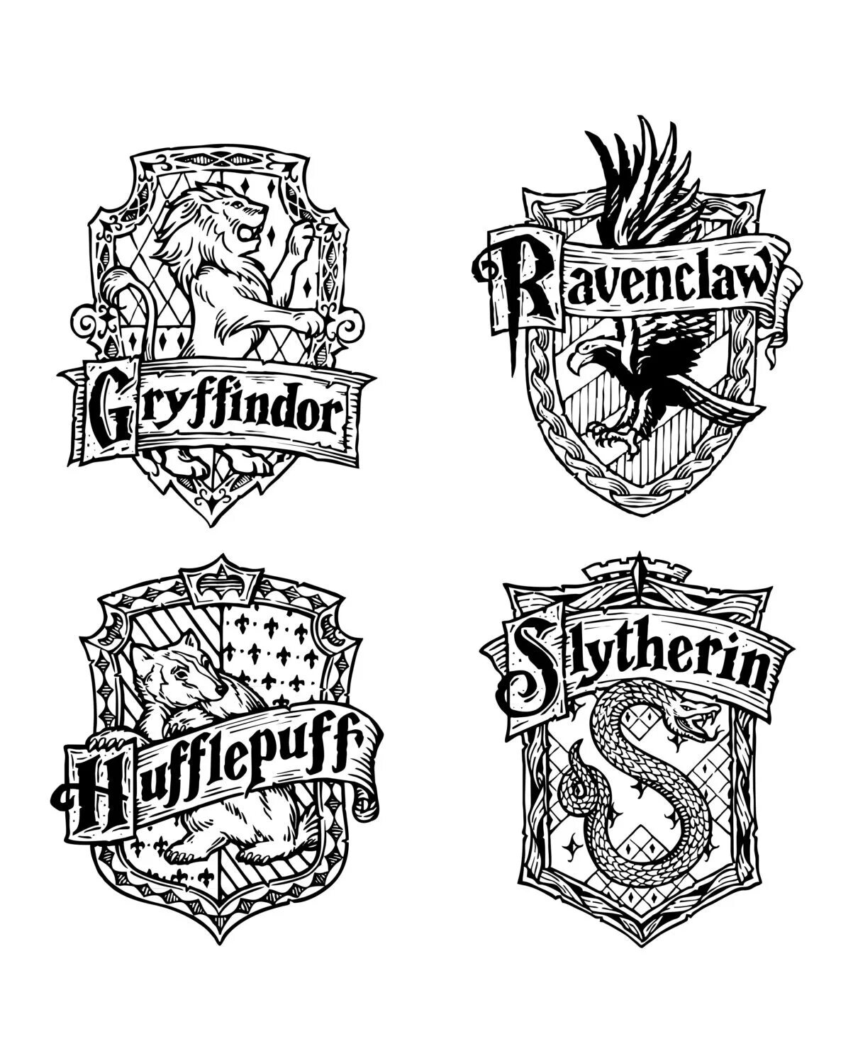 Ravenclaw coat of arms colorful coloring page