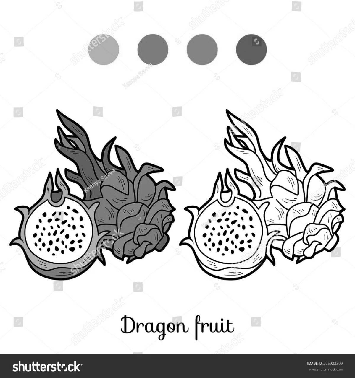 Charming dragon fruit coloring book