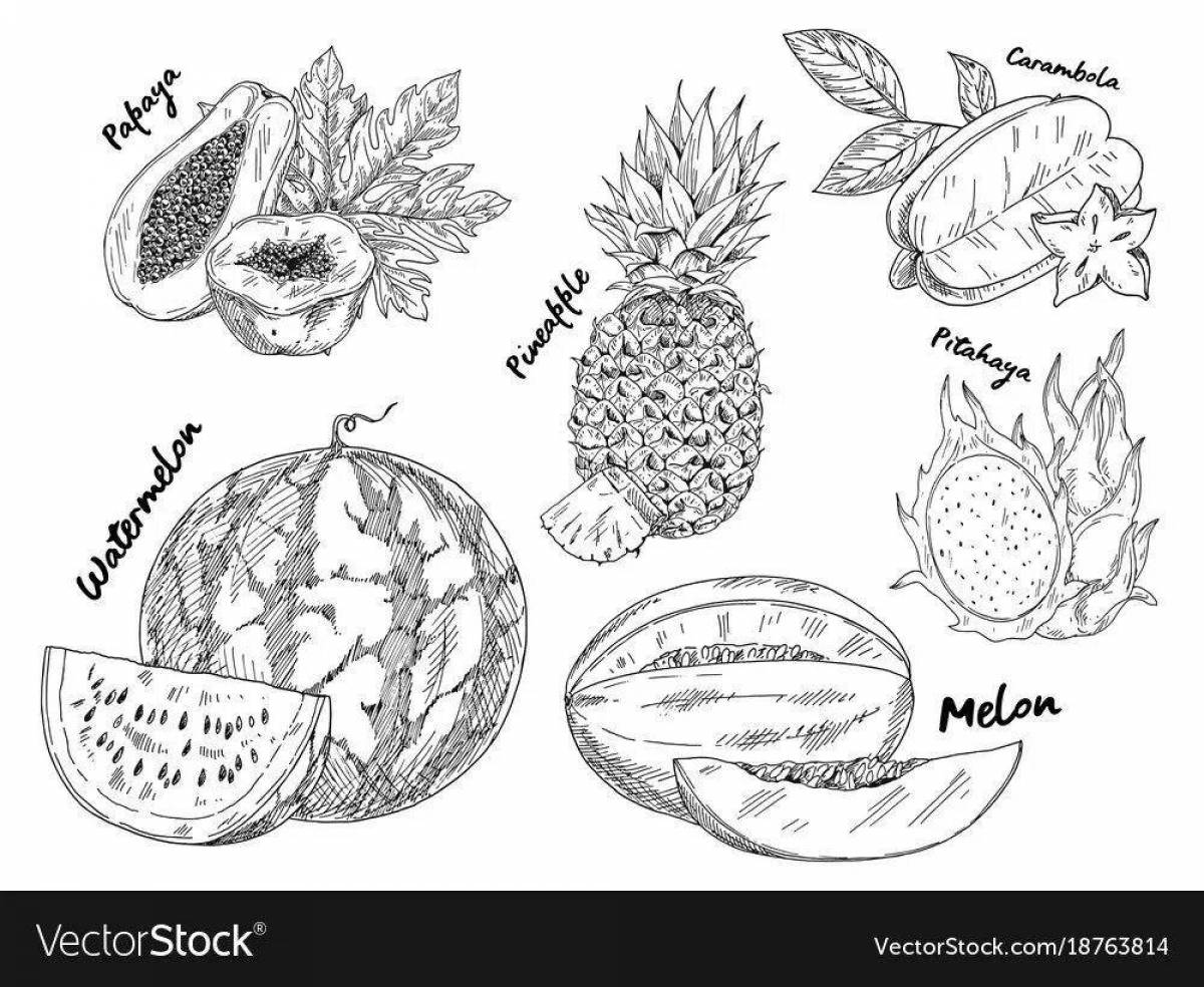 Раскраска очаровательный драконий фрукт