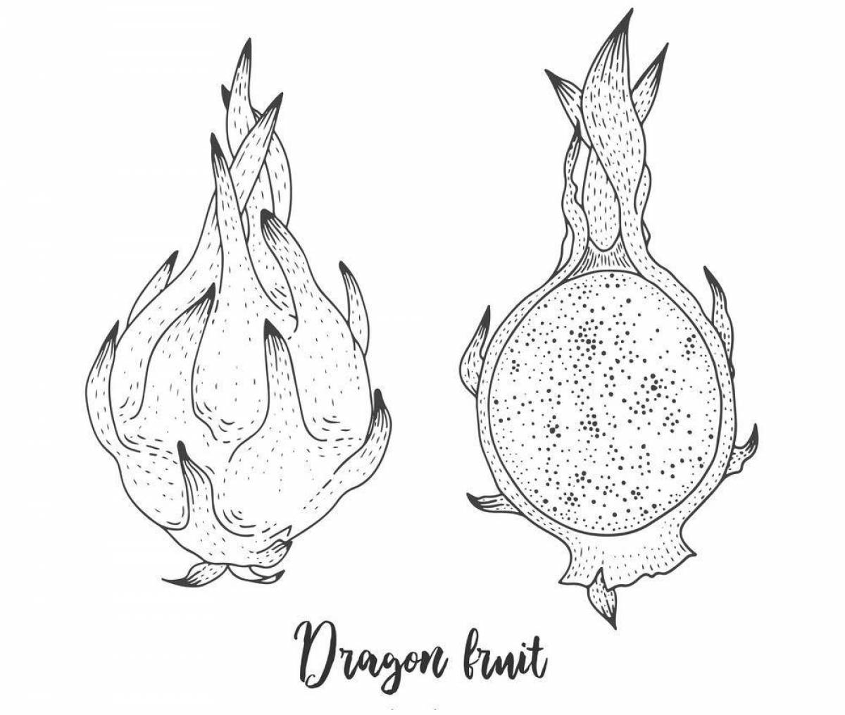 Amazing dragon fruit coloring page