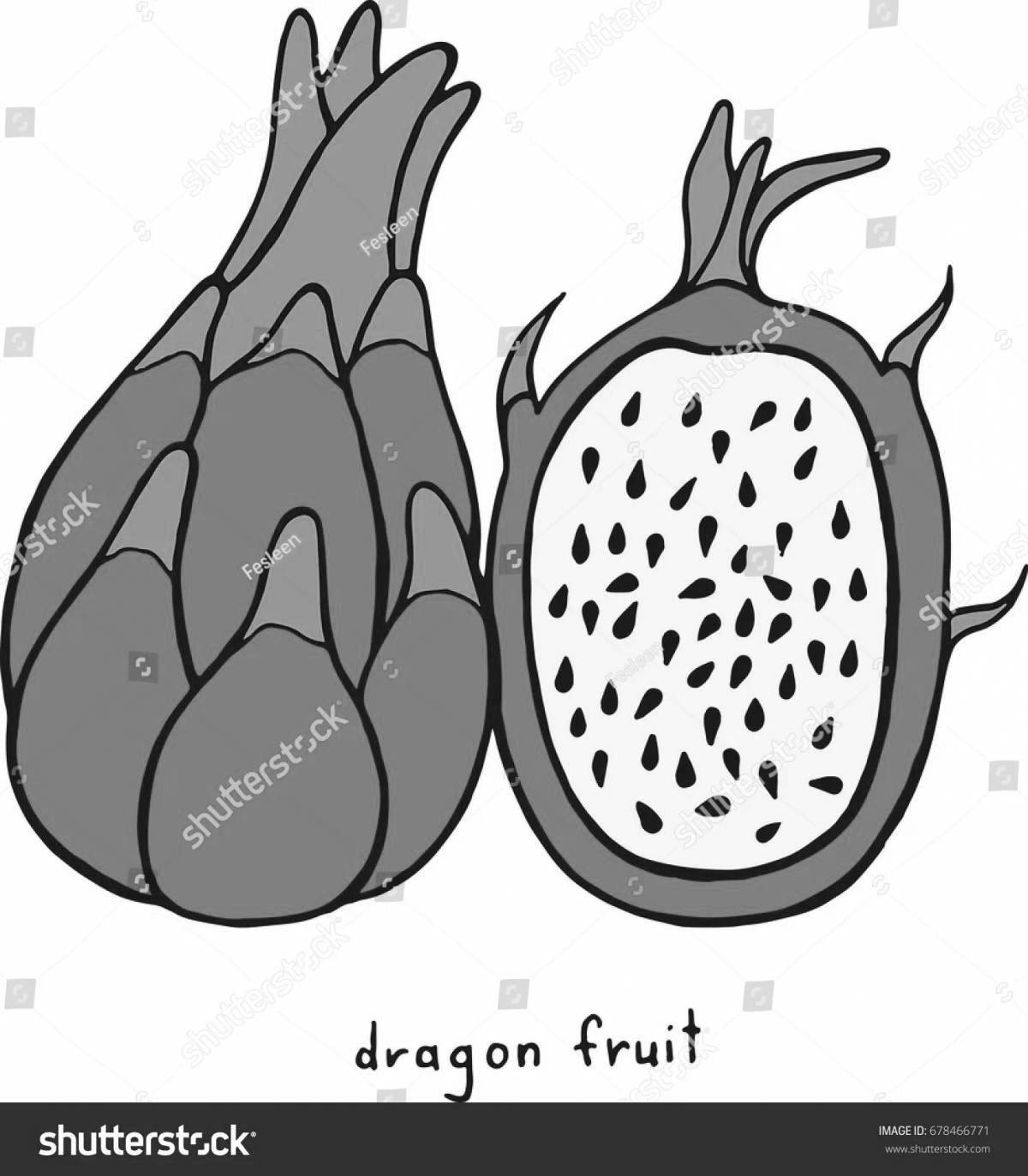 Раскраска великолепный драконий фрукт