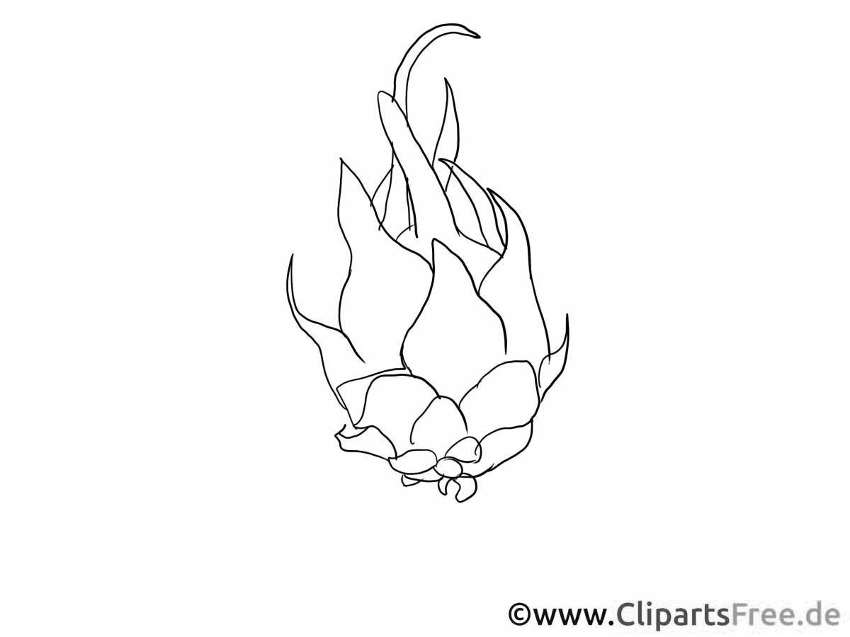 Majestic dragon fruit coloring page