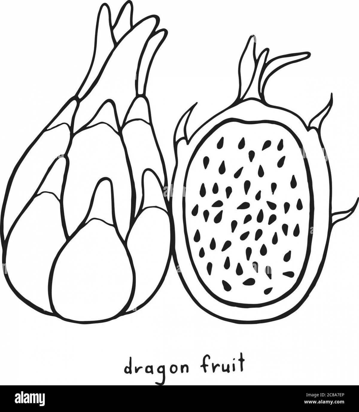 Замечательная страница раскраски драконьего фрукта