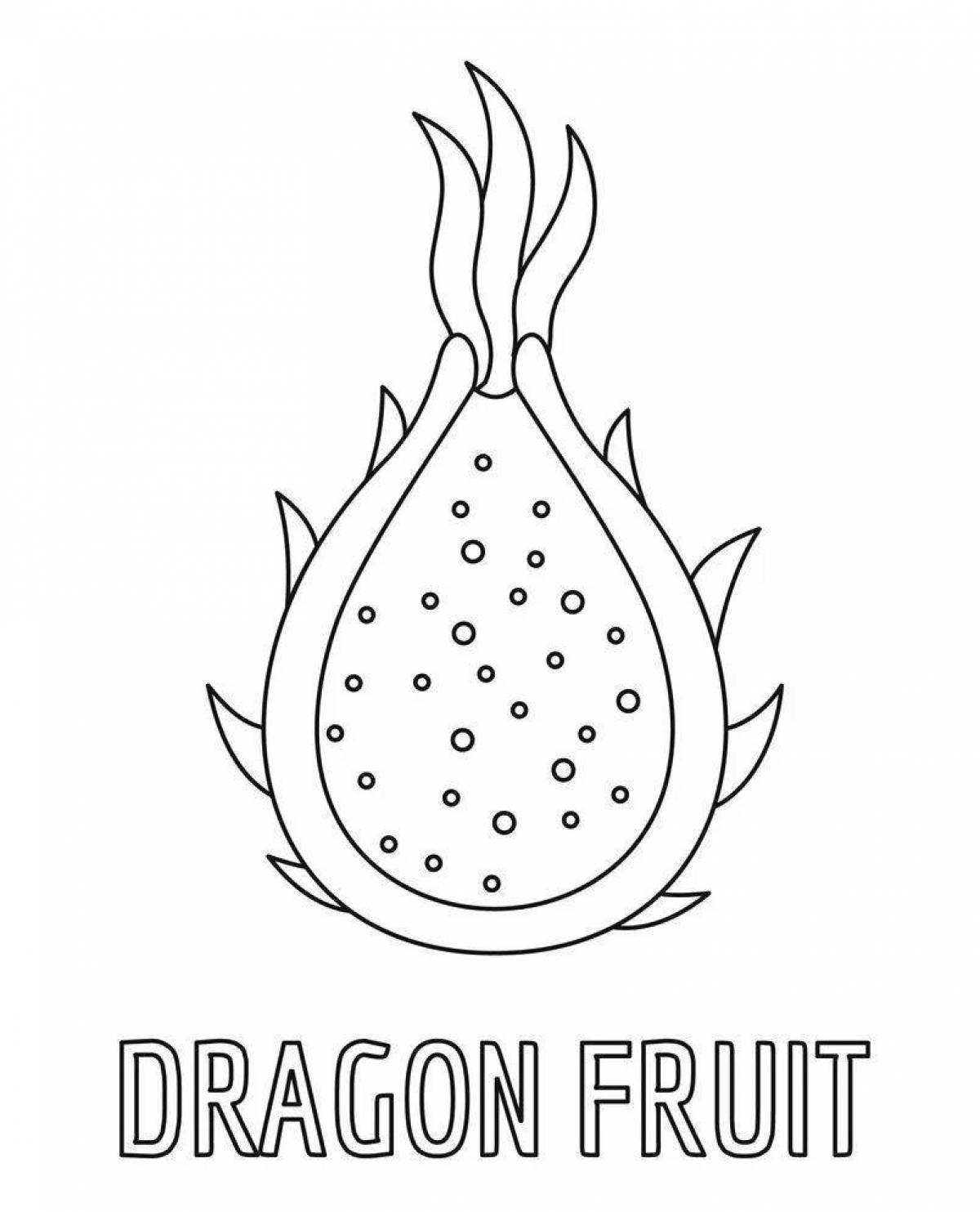 Dazzling dragon fruit coloring page