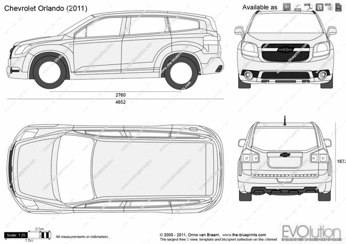 Завораживающая раскраска chevrolet orlando