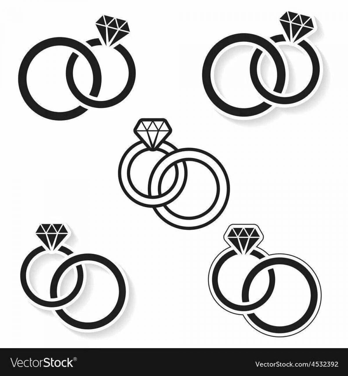 Glitter wedding ring coloring pages