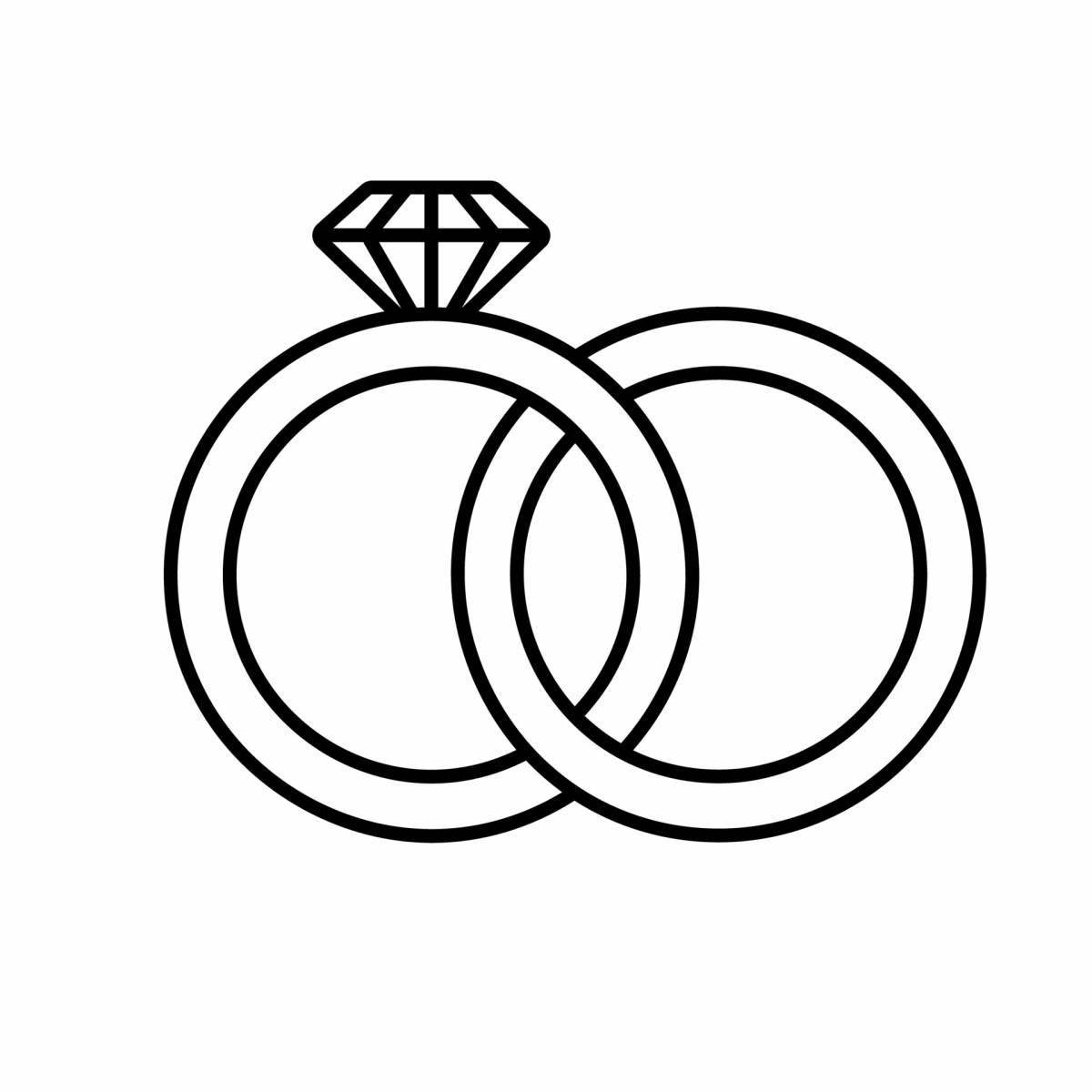 Exotic coloring pages wedding rings