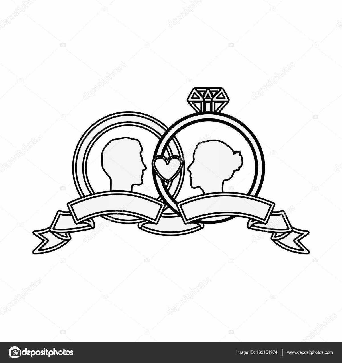 Intricate wedding ring coloring pages