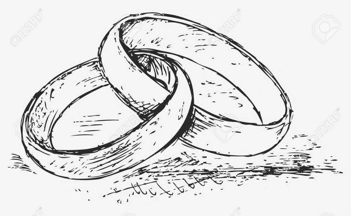 Fancy wedding ring coloring pages