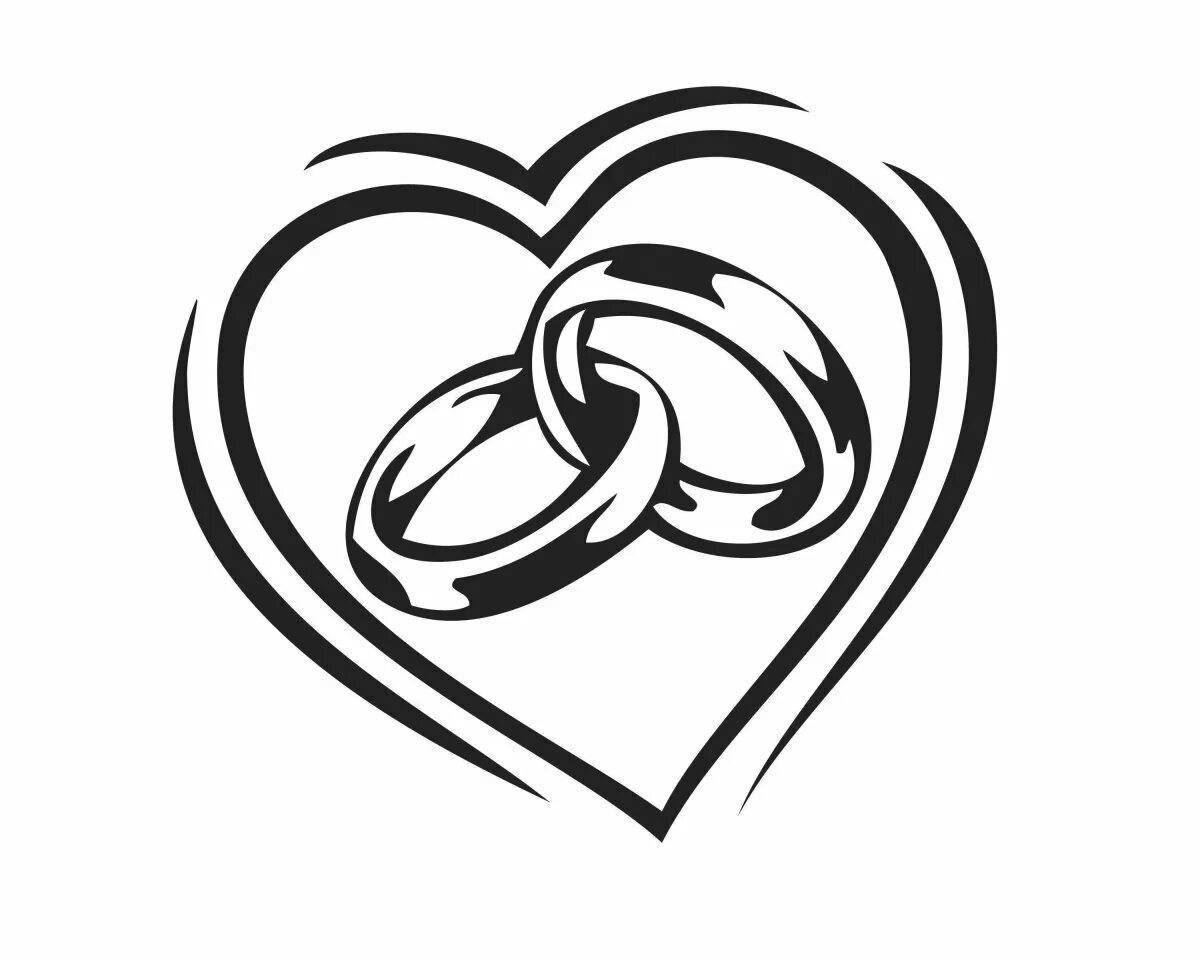 Delicate wedding ring coloring pages