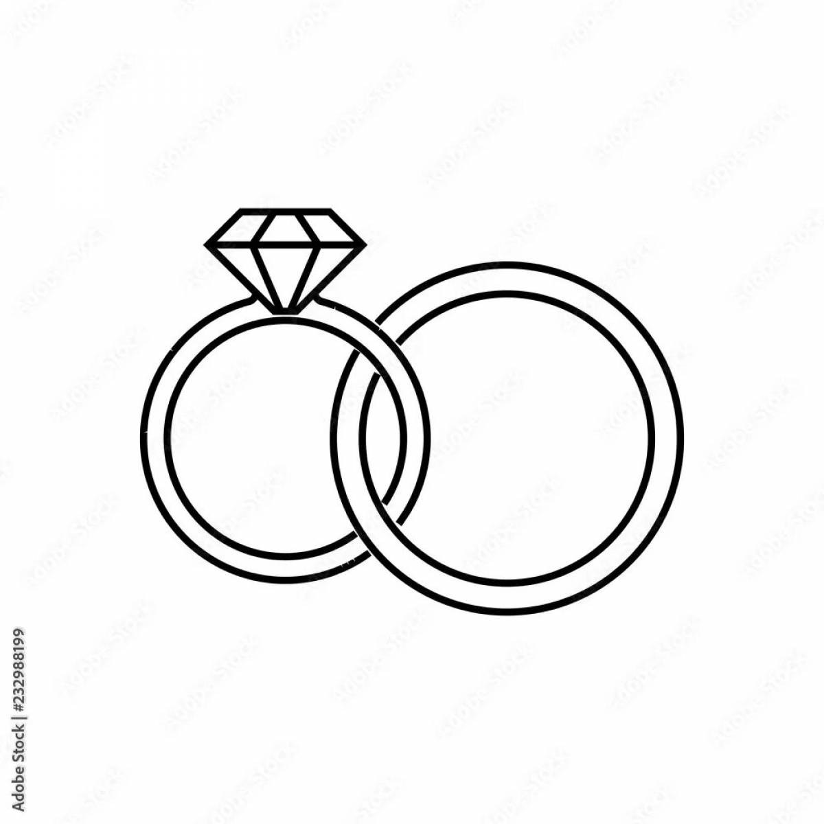 Blissful coloring wedding rings