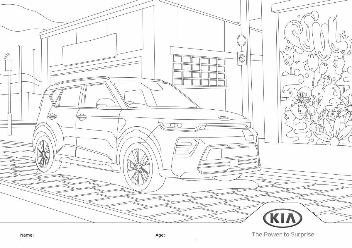 Элегантная страница раскраски kia soul