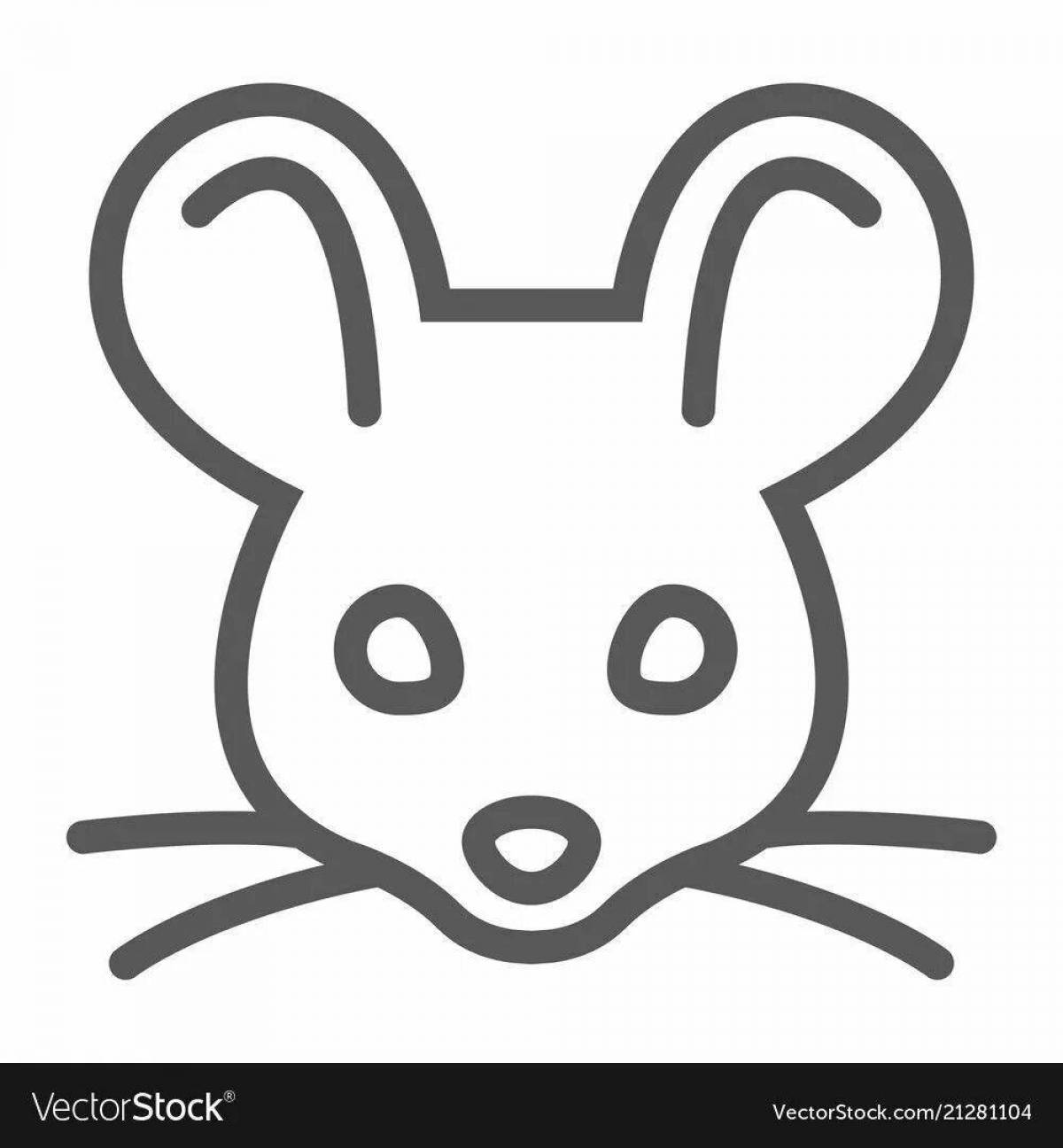 Fun coloring mouse with glasses