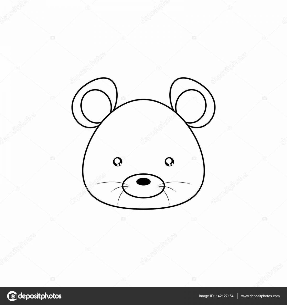 Animated mouse coloring page with glasses