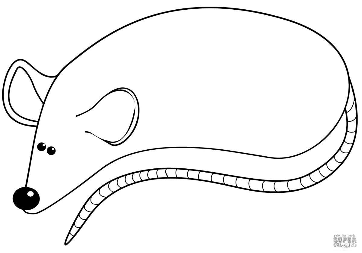 Coloring page adorable mouse with glasses
