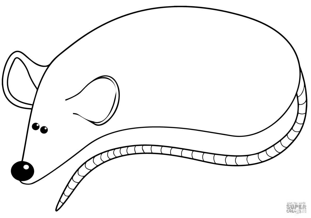 Раскраска очаровательная мышь в очках