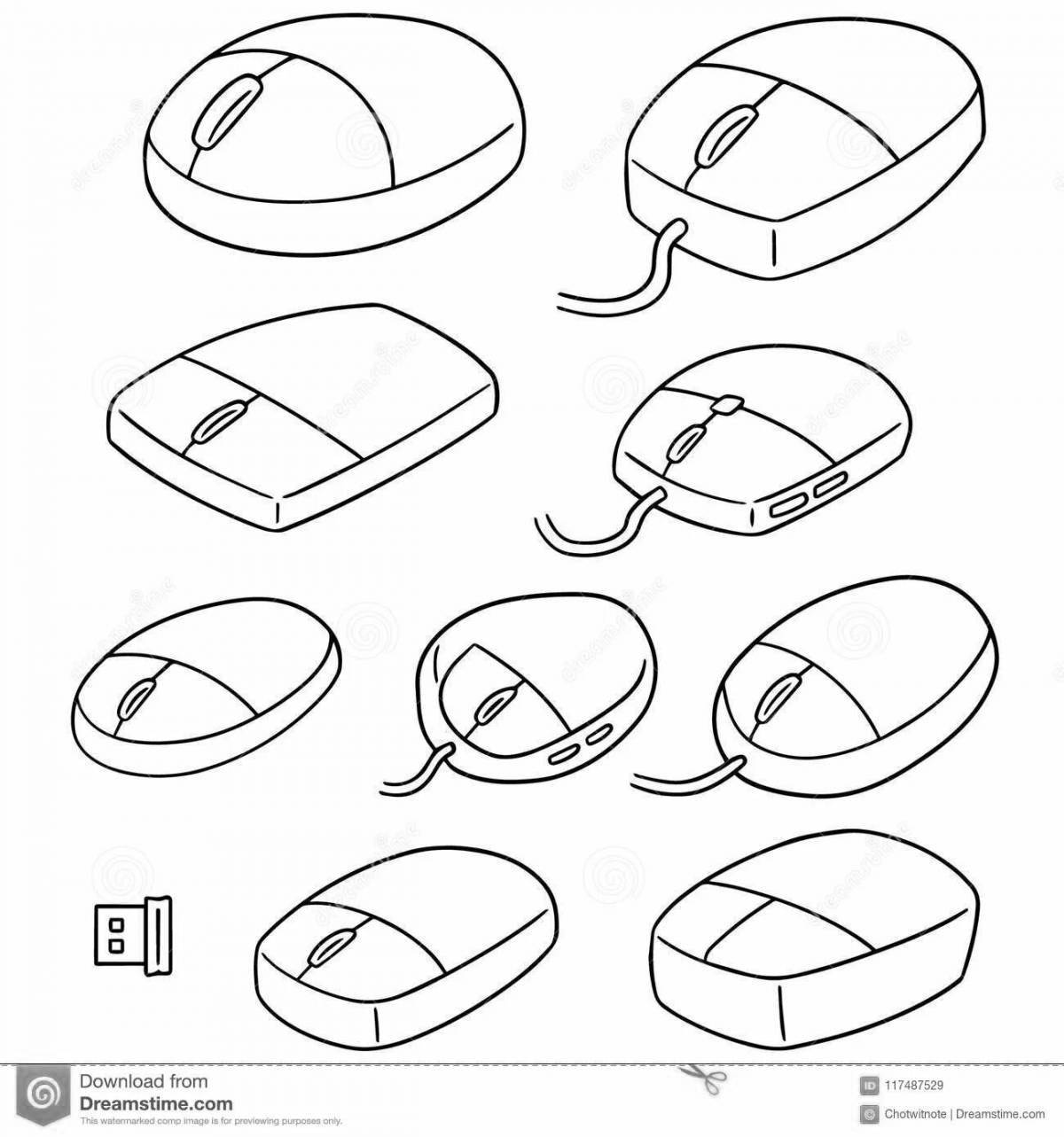 Creative mouse with glasses coloring book