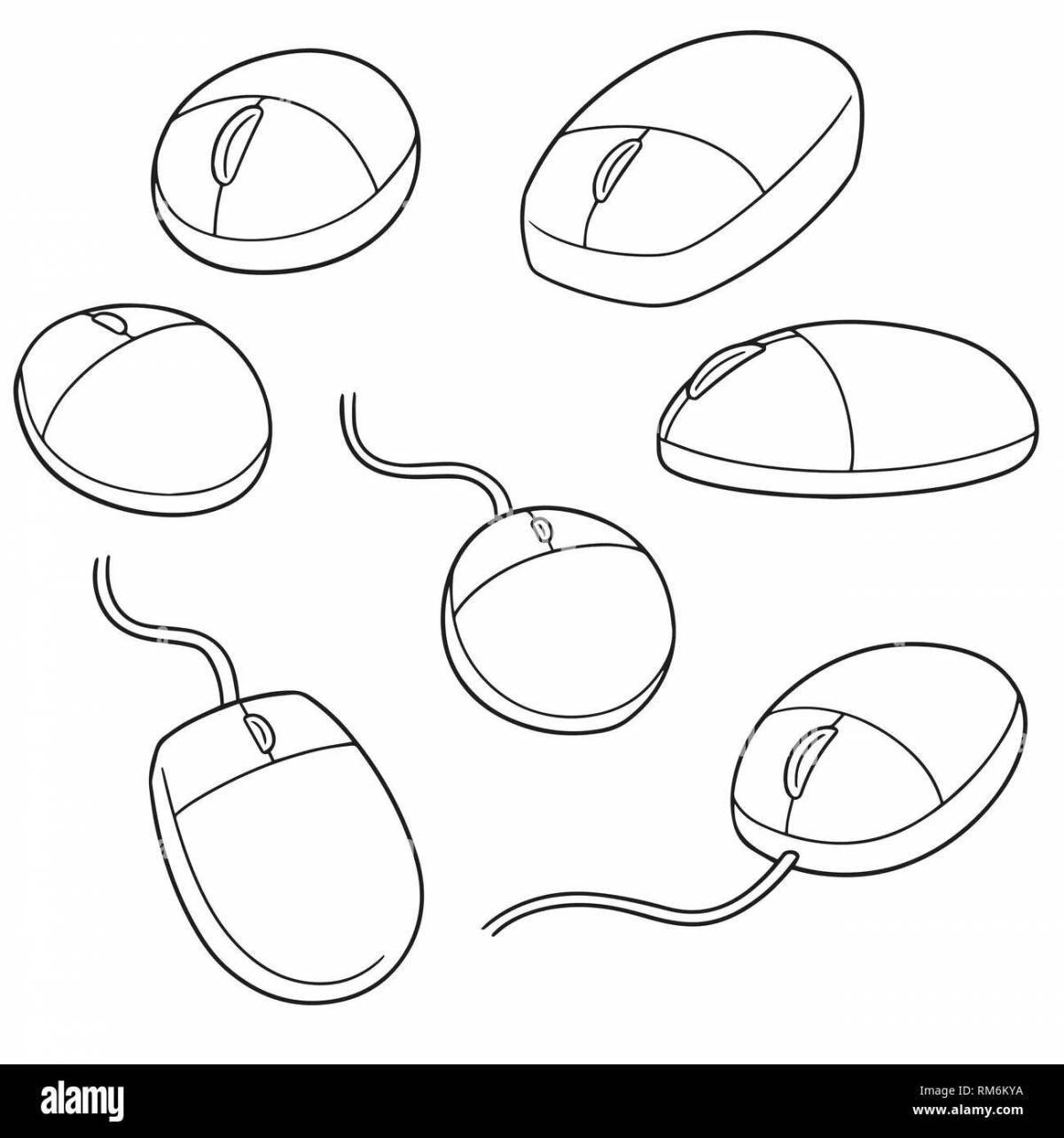 Color-frenzy glasses mouse coloring page