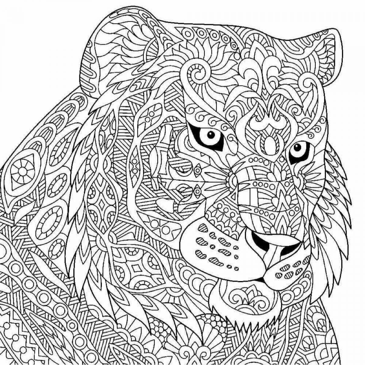 Cute tiger cub antistress coloring book