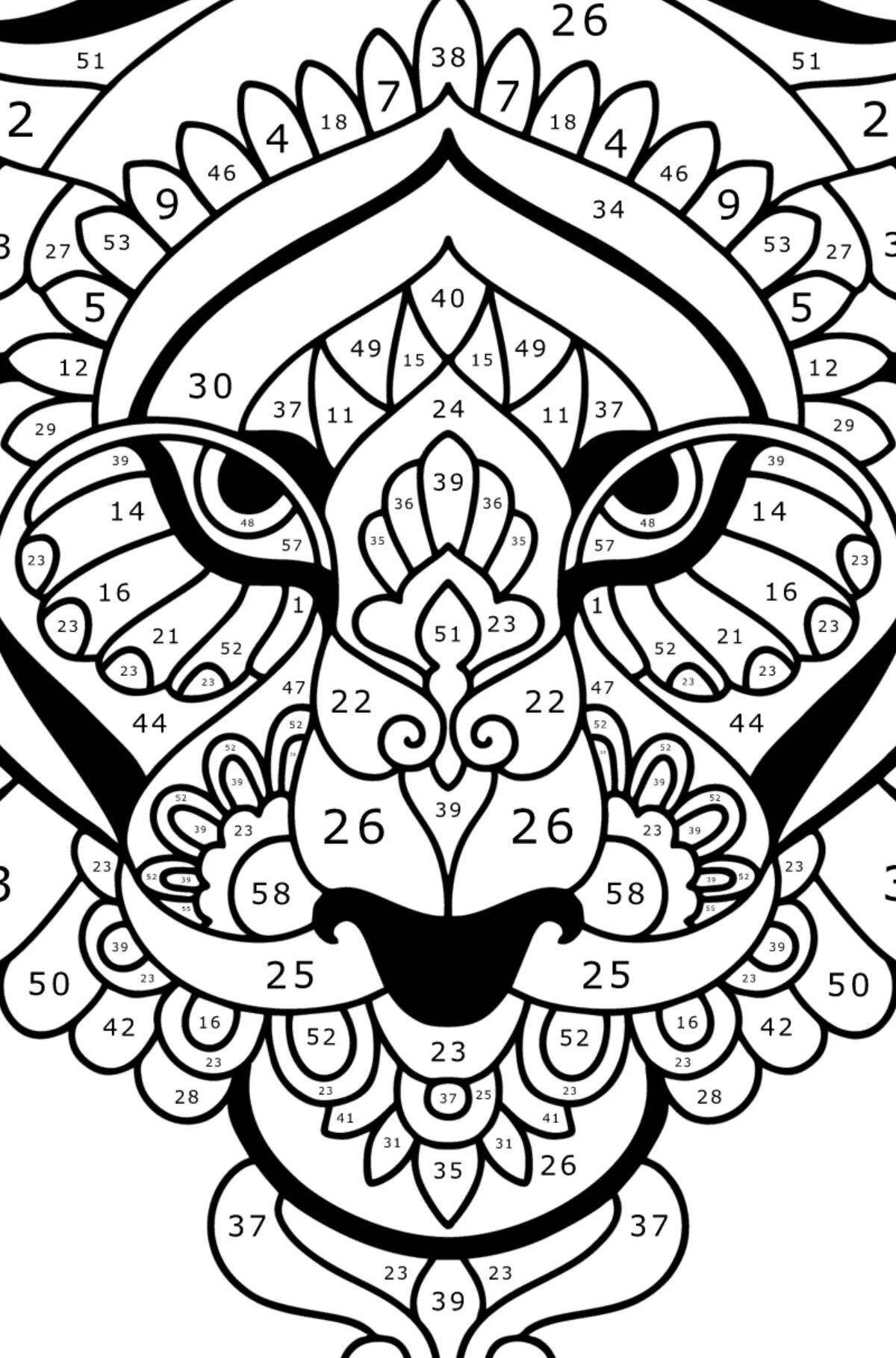 Joyful coloring book antistress tiger cub