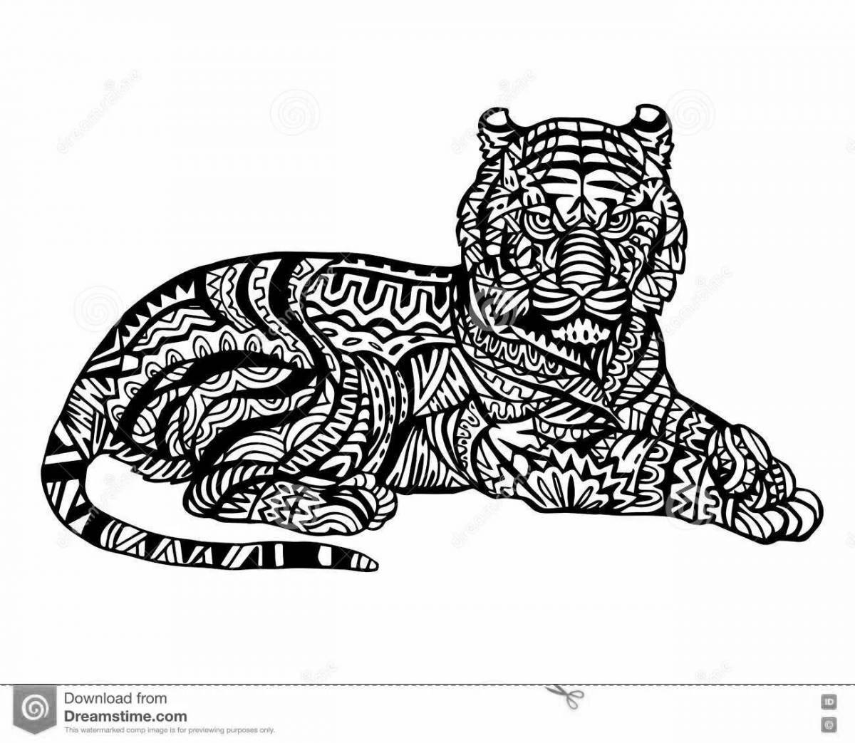 Great coloring book antistress tiger cub
