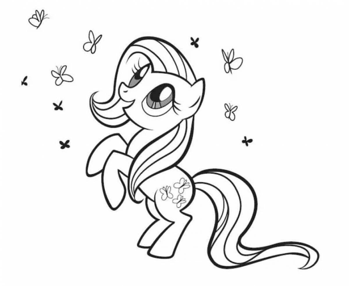 Coloring page happy watershine pony