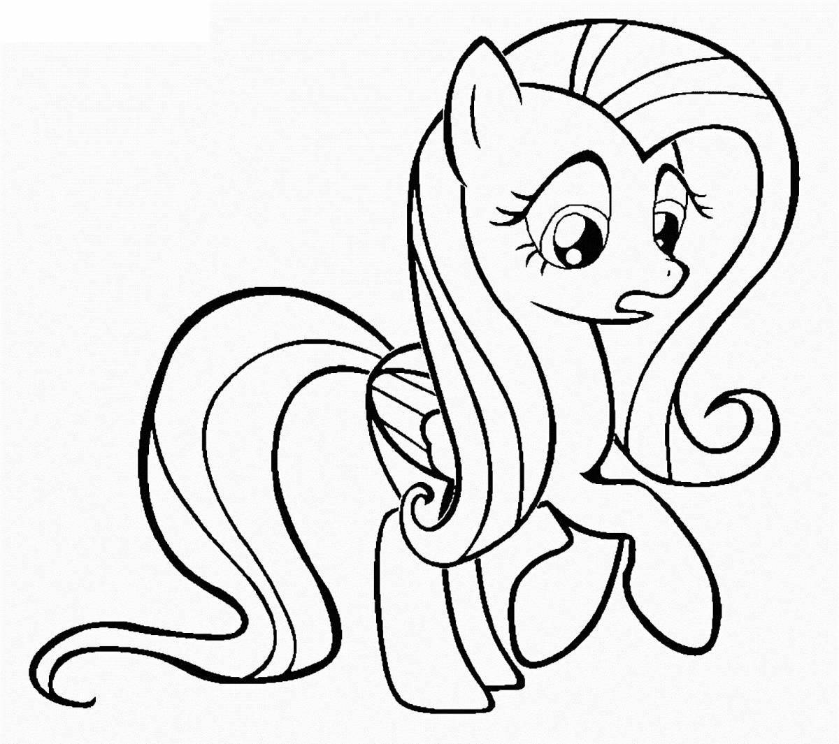 Coloring page cute pony watershine