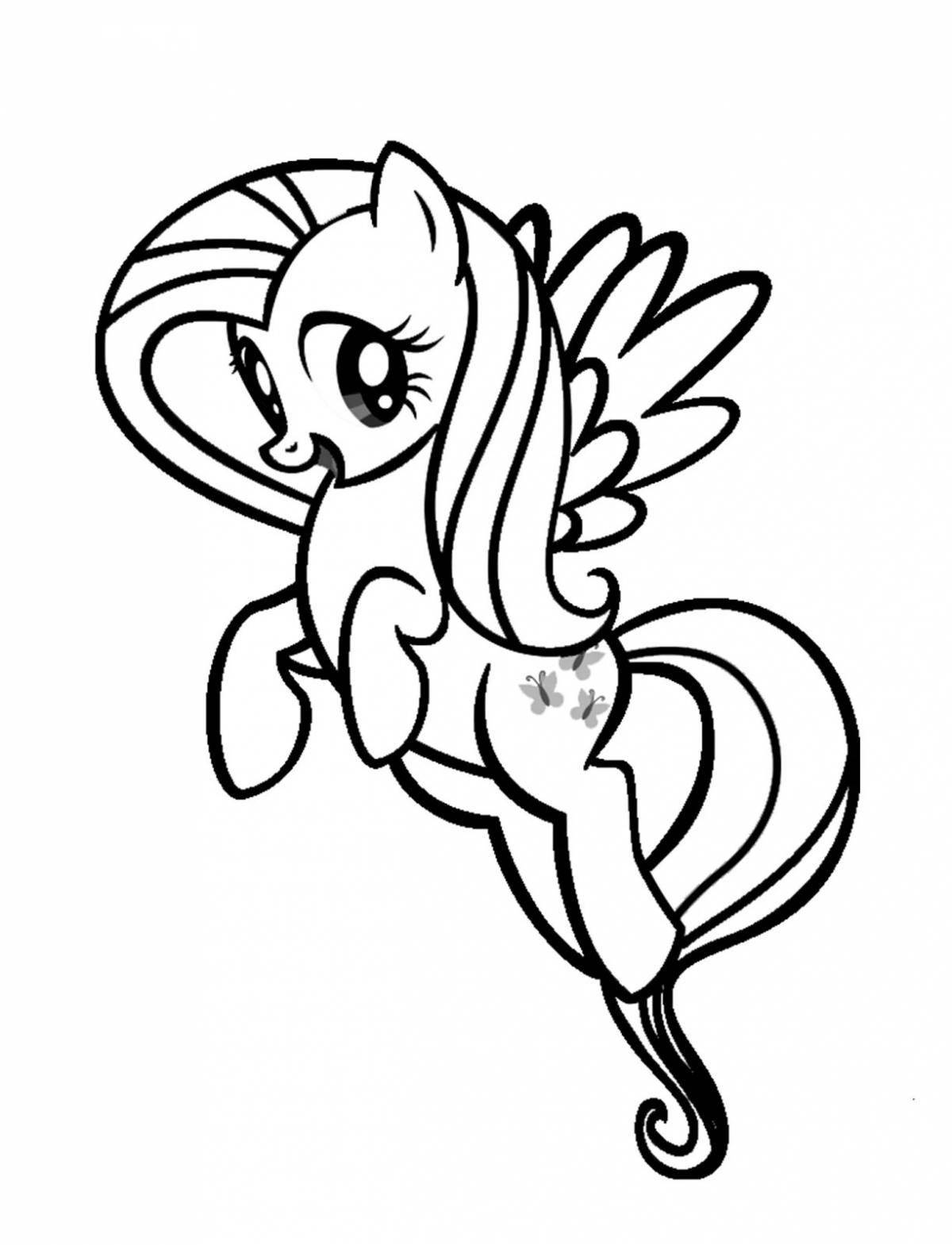 Brilliant pony watershine coloring page