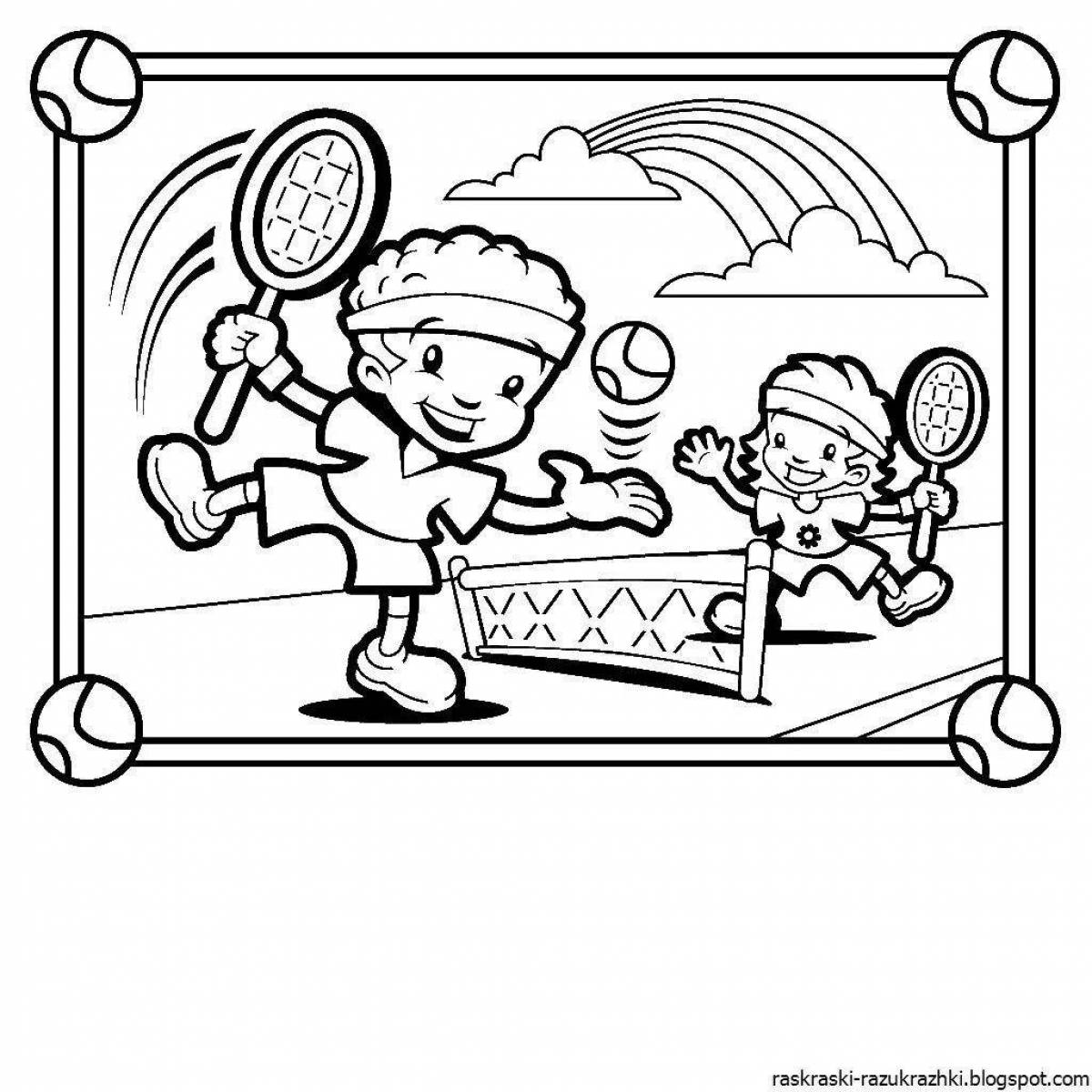 Crazy Sports Games Coloring Page