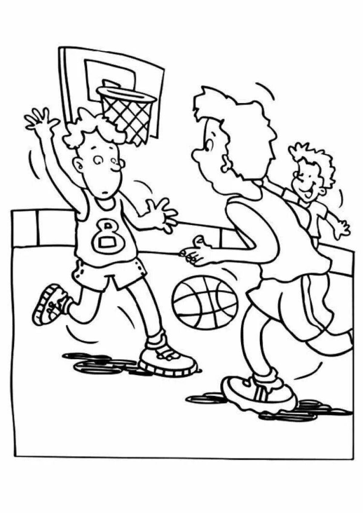 Color glowing sports game coloring page