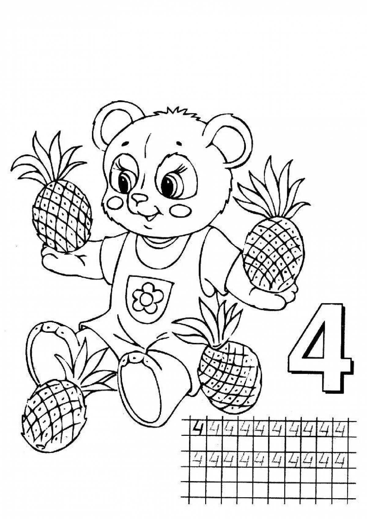 Delightful coloring book learning numbers
