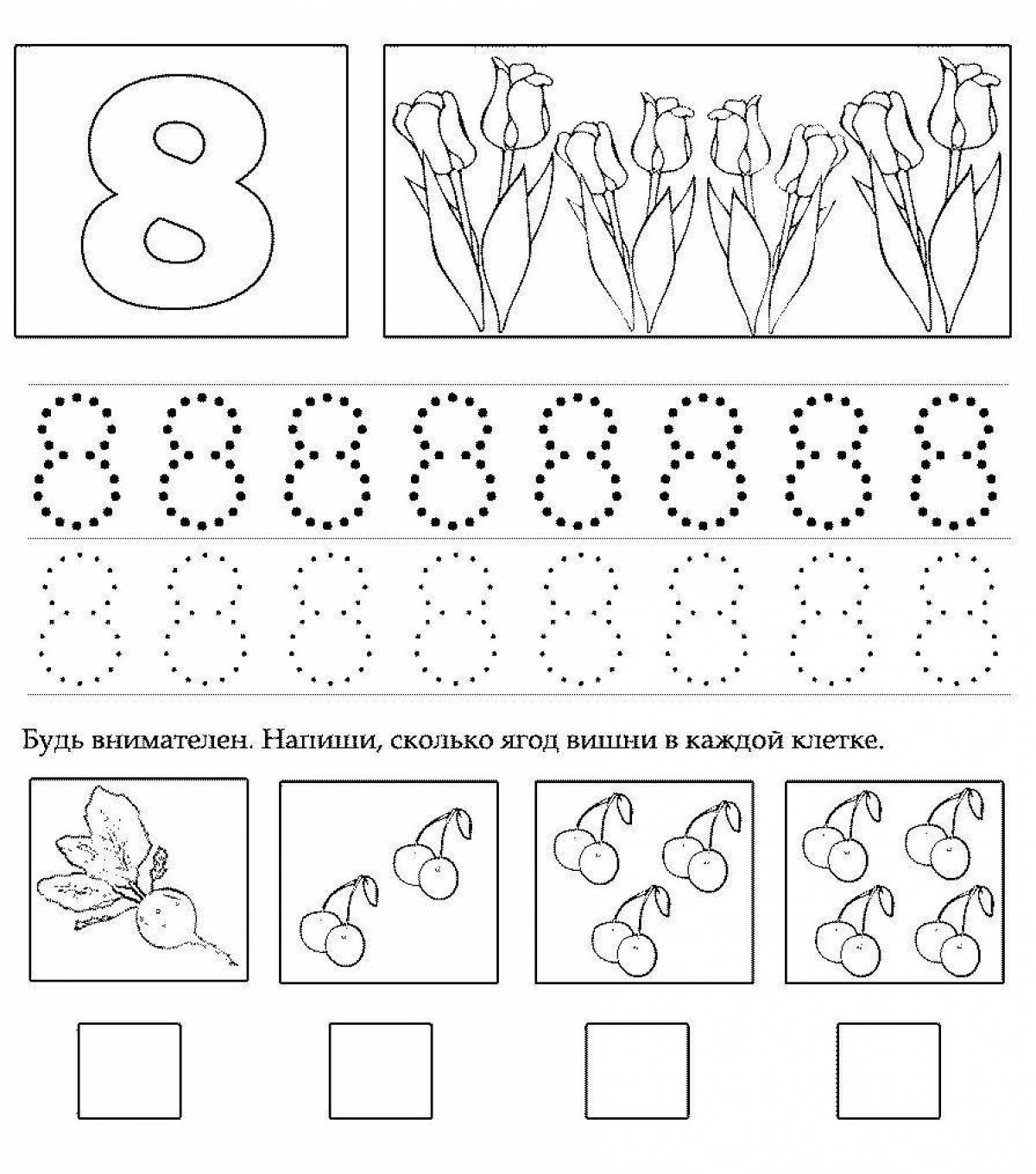Colorful exciting coloring book learn numbers