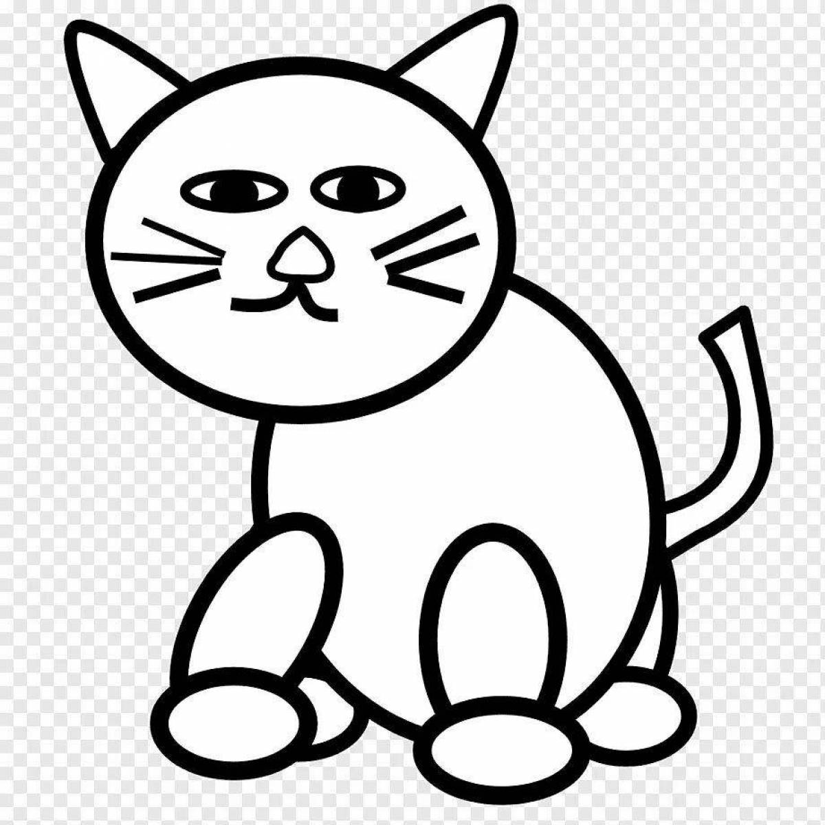 Colouring friendly white cat