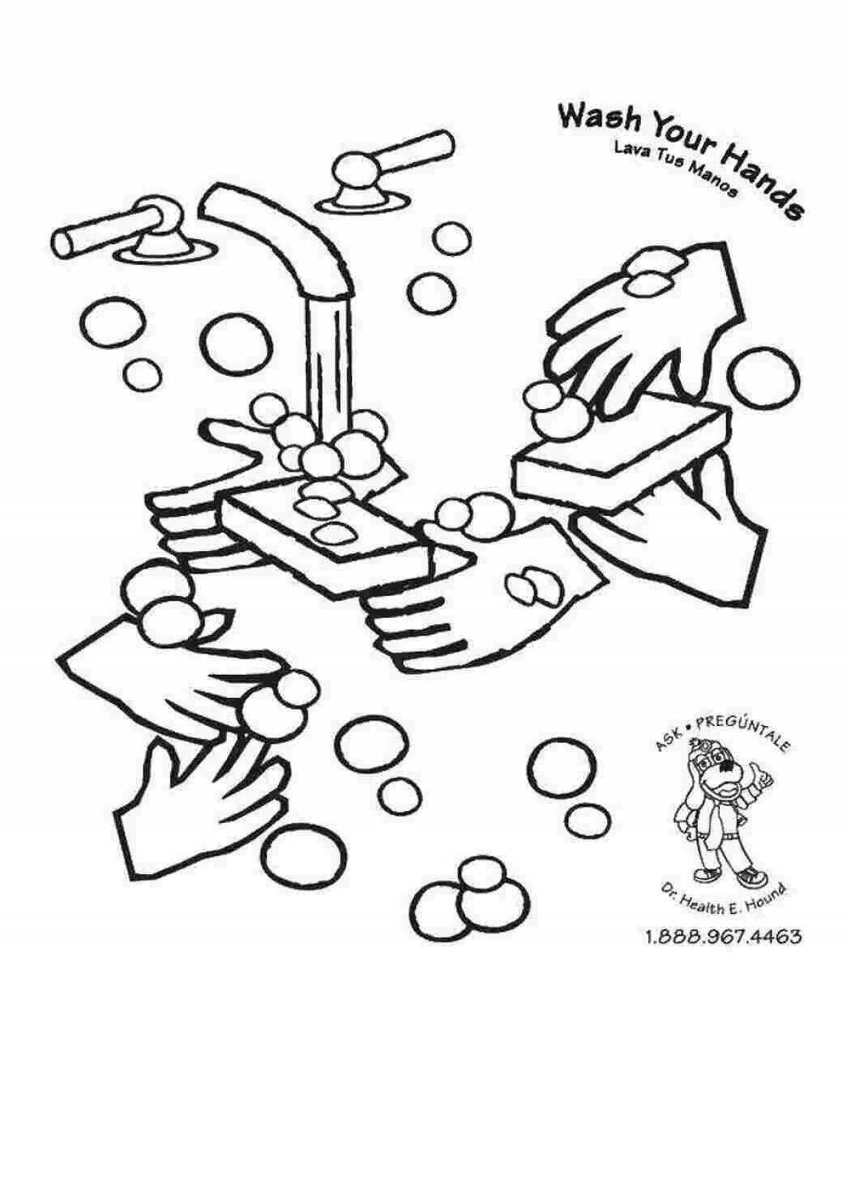 Innovative handwashing coloring book