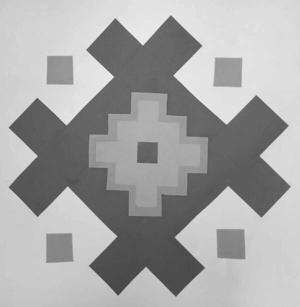 Photo Detailed coloring of the Chuvash ornament