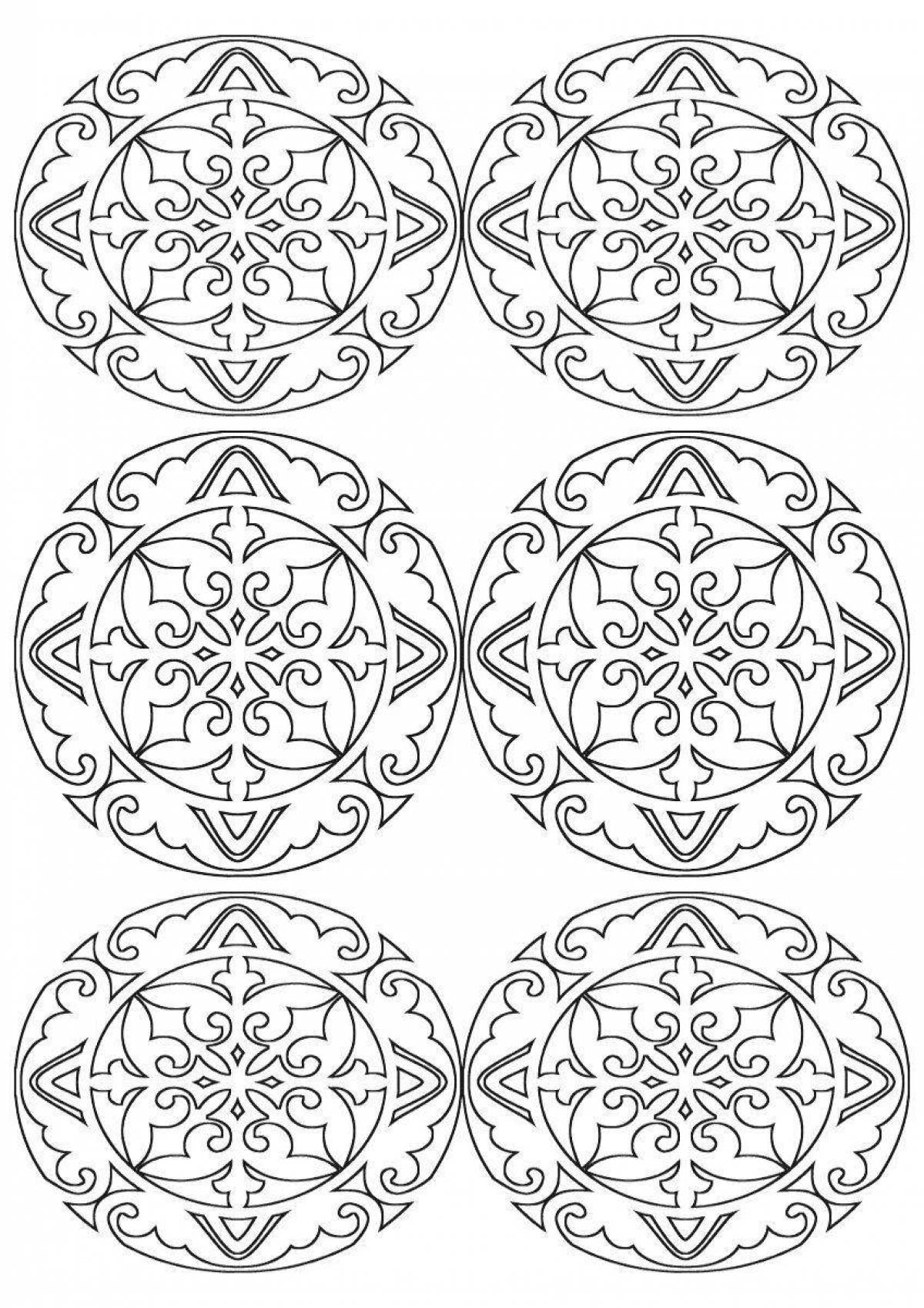Photo Coloring book alluring Chuvash ornament