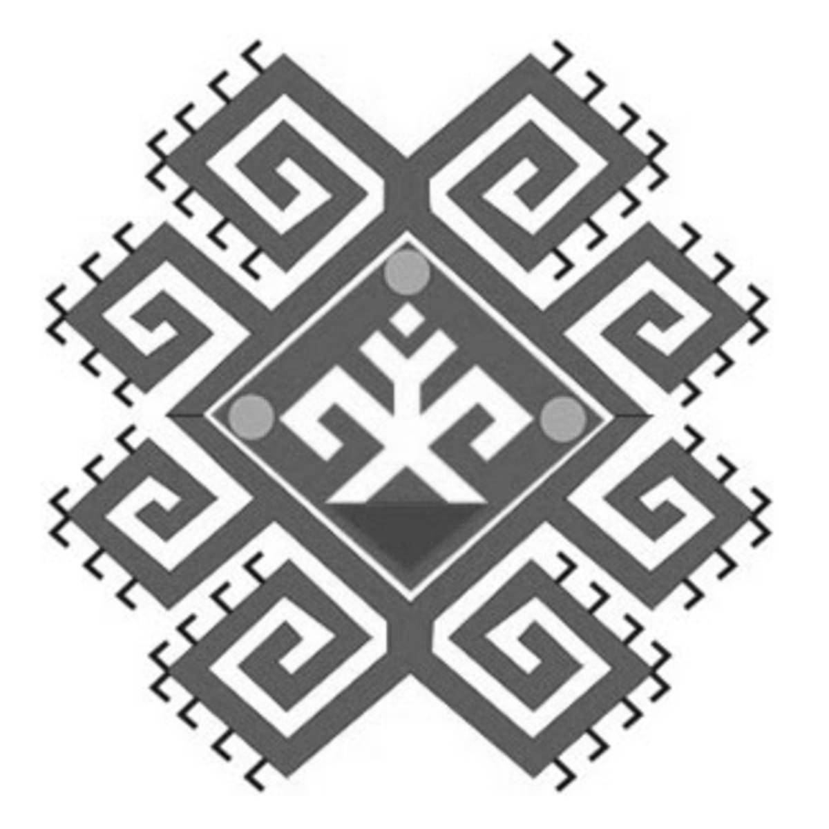 Photo Coloring page striking Chuvash ornament