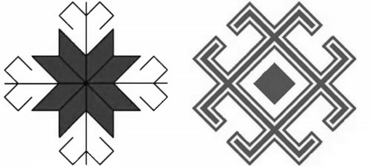 Photo Coloring royal Chuvash ornament