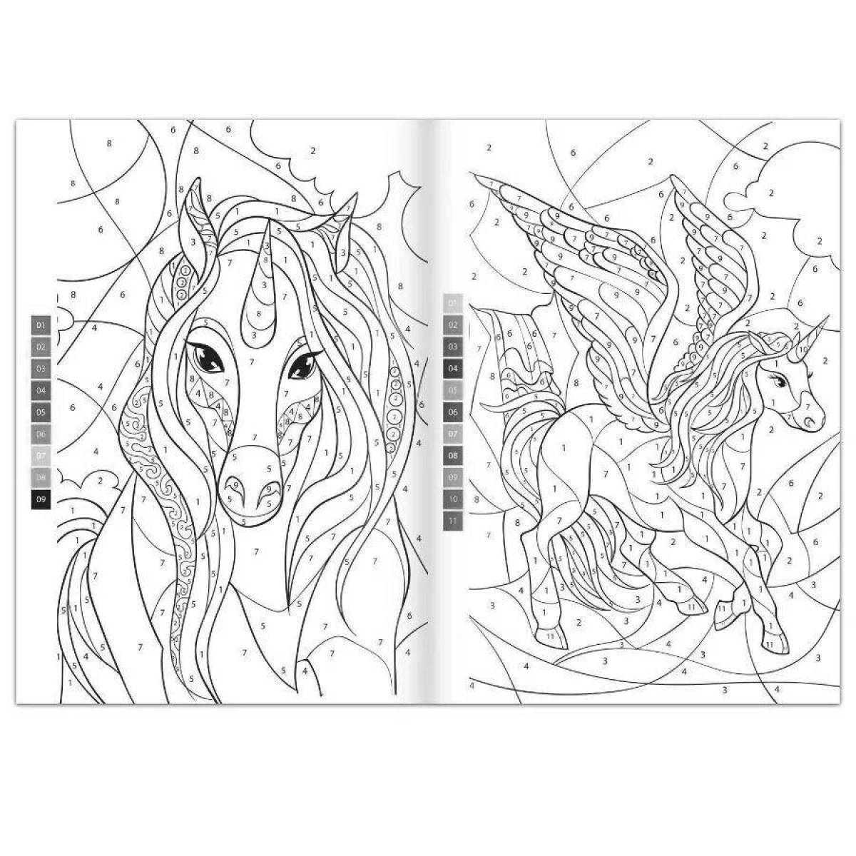 Major coloring pages magical unicorns