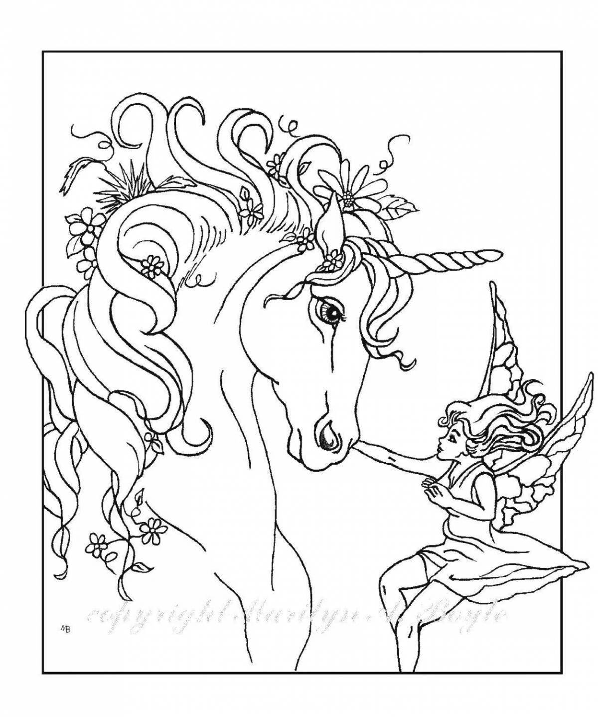 Serene coloring page волшебные единороги