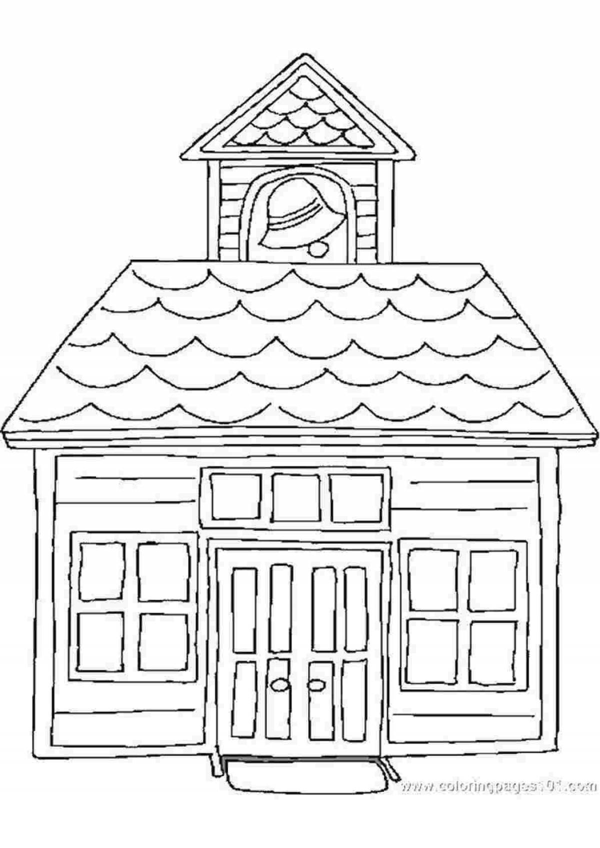 Colorful house roof coloring book
