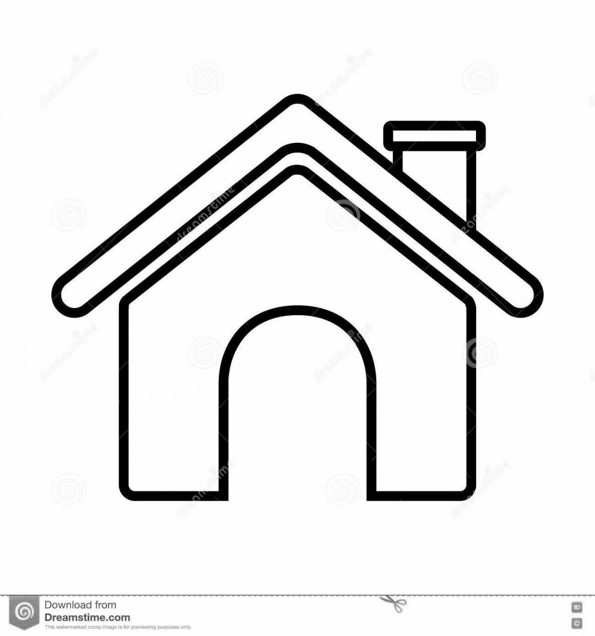 Exquisite house roof coloring page